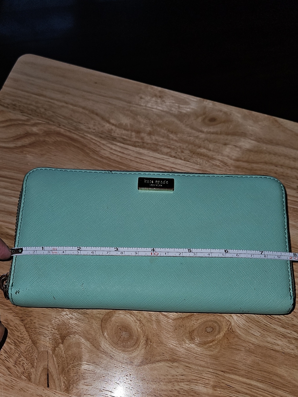 Kate Spsade Vintage Mint Zip-Around Women's Wallet with Colorful Stripe Interior